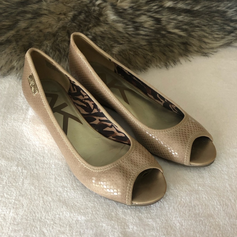 Anne Klein Sport Open Toe Wedge Shoes US SZ 9M